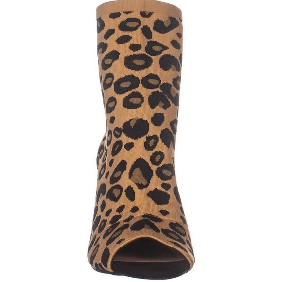 Inc open toe Leopard Heeled Sock Boot Mocha Mousse size 8 M retail$119 - Picture 7 of 10